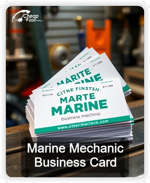 Marine Mechanic business card design sample