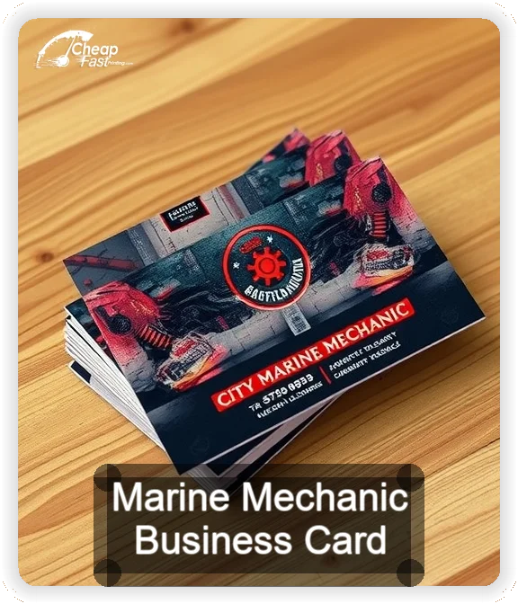 Marine Mechanic business card design sample