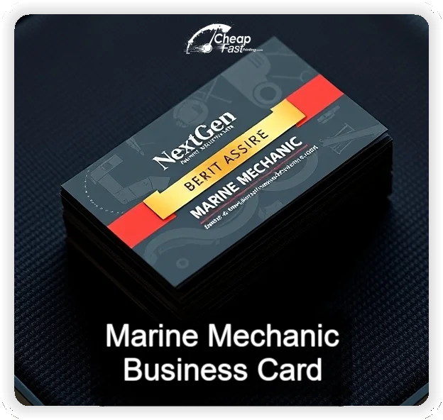 Marine Mechanic business card design sample
