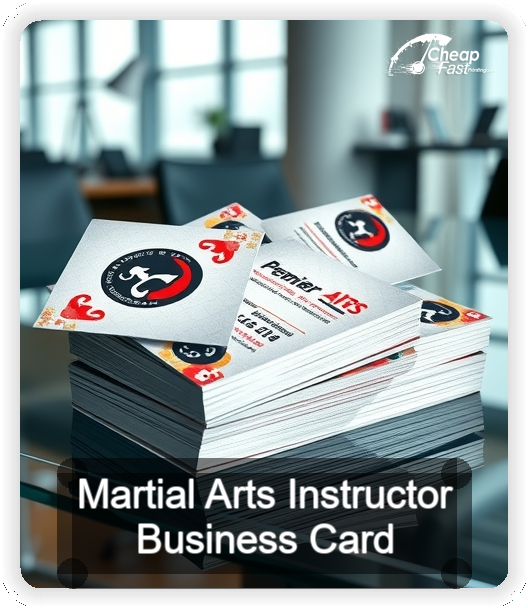 Martial Arts Instructor business card design sample