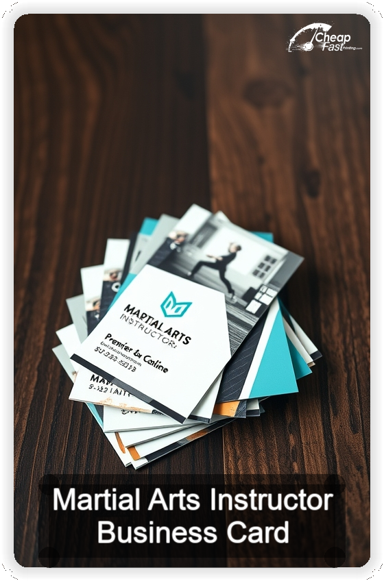 Martial Arts Instructor business card design sample