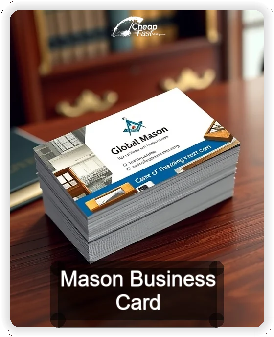 Mason business card design sample