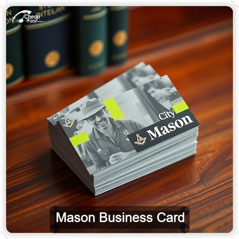 Mason business card design sample