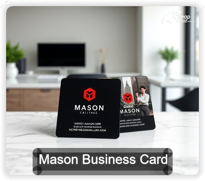 Mason business card design sample