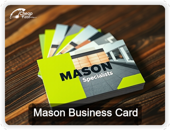 Mason business card design sample