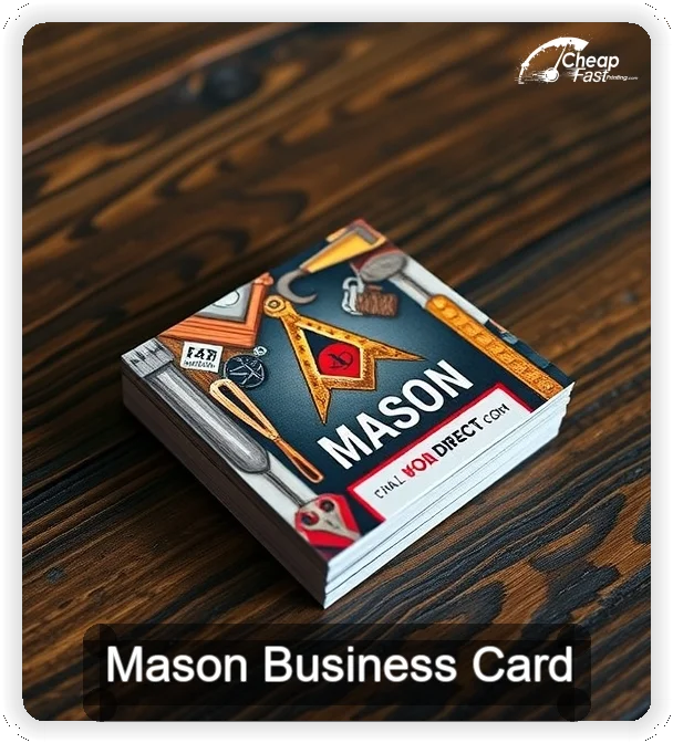 Mason business card design sample