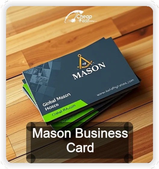 Mason business card design sample