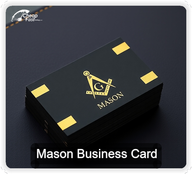 Mason business card design sample