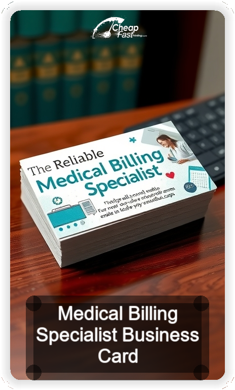 Medical Billing Specialist business card design sample