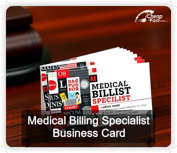 Medical Billing Specialist business card design sample