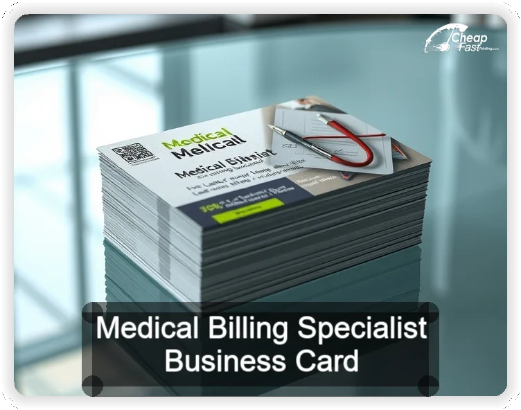 Medical Billing Specialist business card design sample