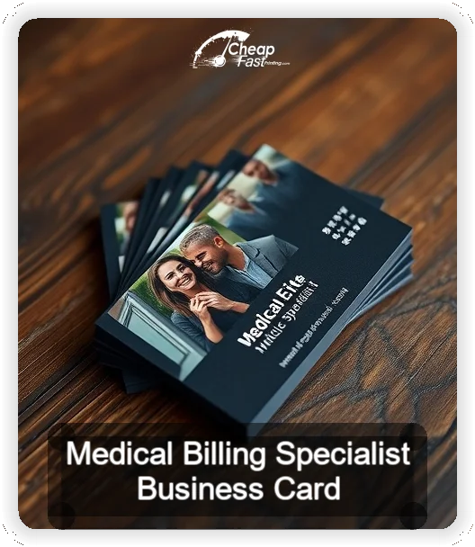 Medical Billing Specialist business card design sample