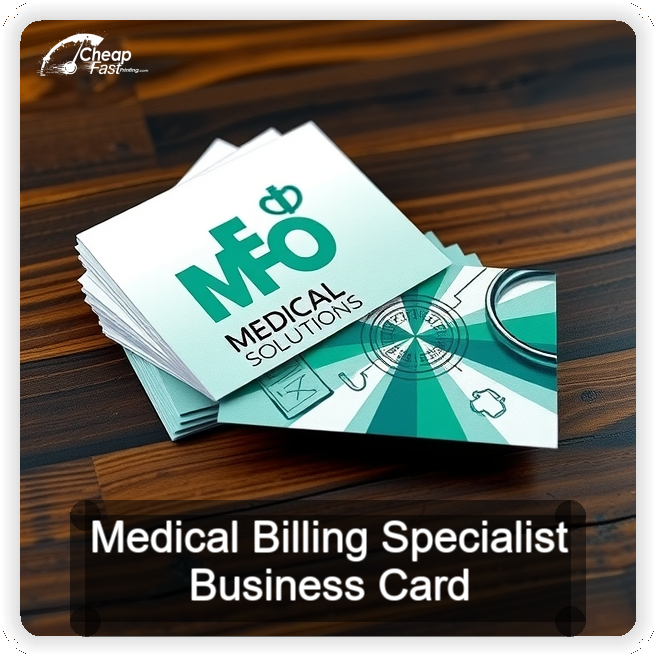 Medical Billing Specialist business card design sample