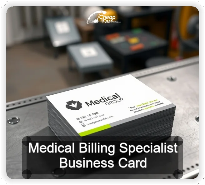 Medical Billing Specialist business card design sample