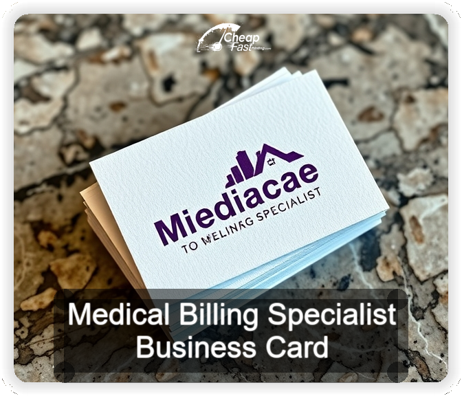 Medical Billing Specialist business card design sample