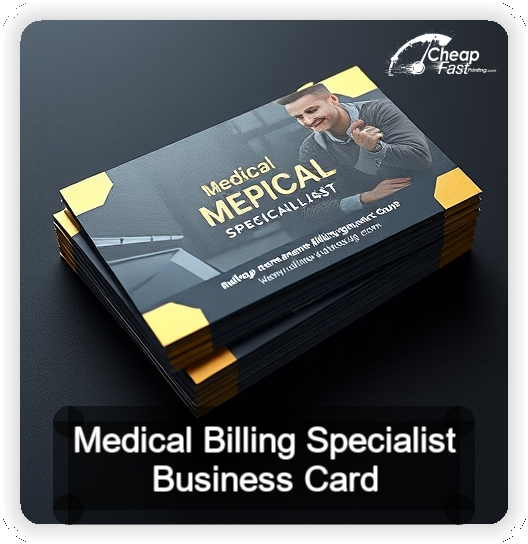 Medical Billing Specialist business card design sample