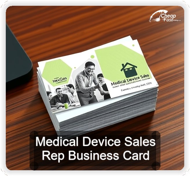 Medical Device Sales Rep business card design sample