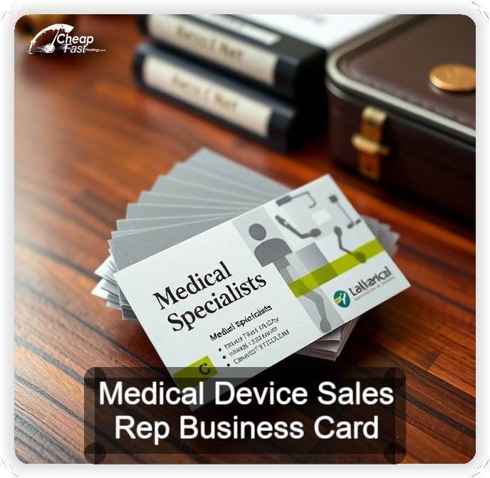 Medical Device Sales Rep business card design sample