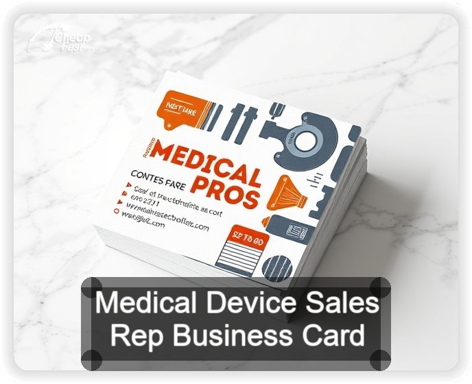 Medical Device Sales Rep business card design sample