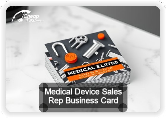 Medical Device Sales Rep business card design sample