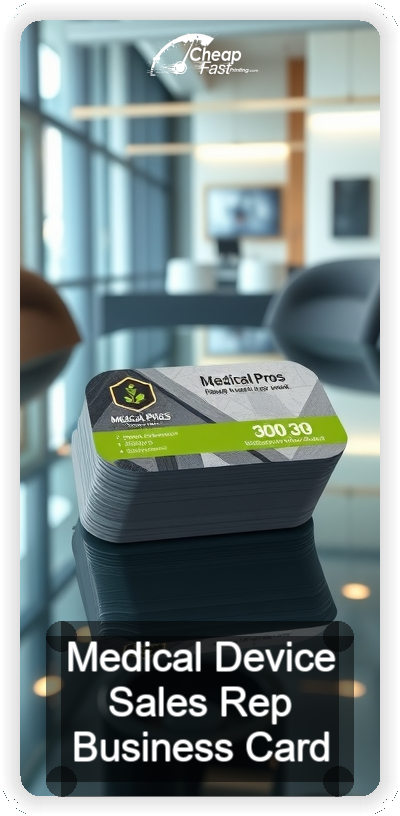 Medical Device Sales Rep business card design sample