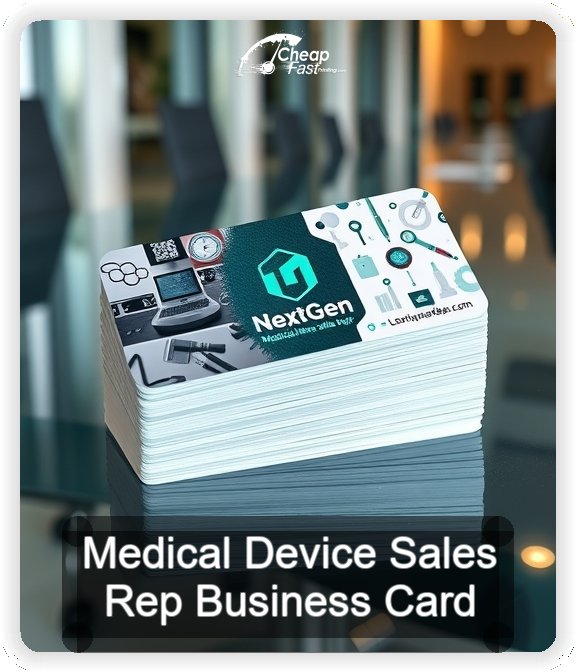 Medical Device Sales Rep business card design sample