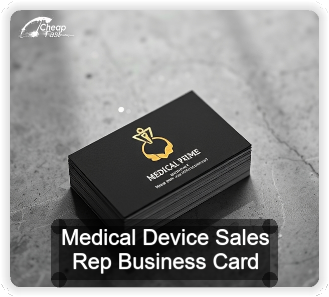 Medical Device Sales Rep business card design sample
