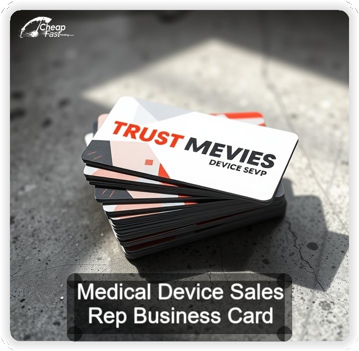 Medical Device Sales Rep business card design sample