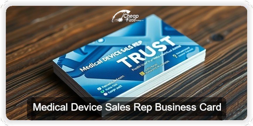 Medical Device Sales Rep business card design sample