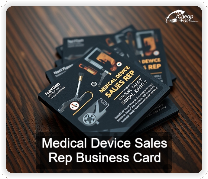 Medical Device Sales Rep business card design sample