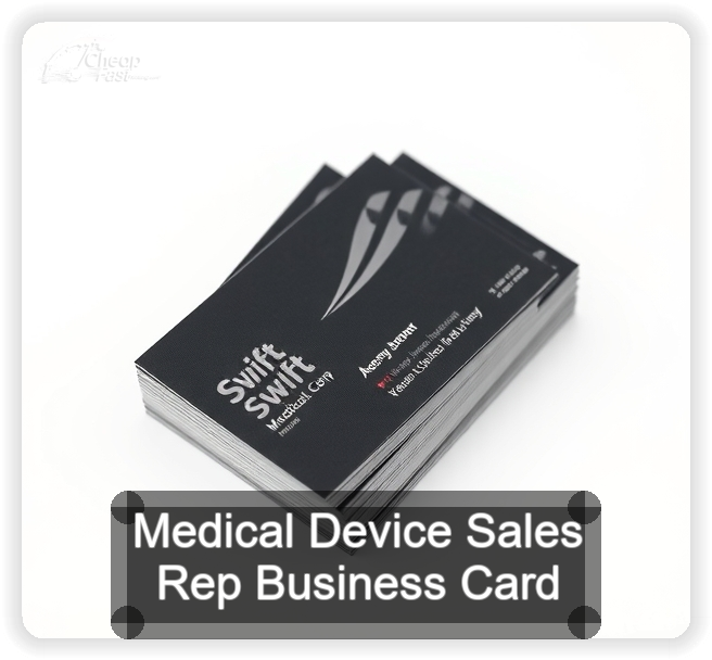 Medical Device Sales Rep business card design sample