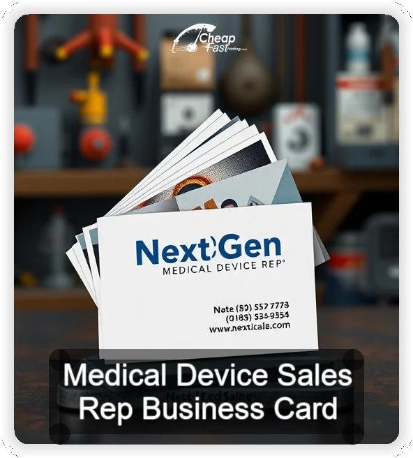 Medical Device Sales Rep business card design sample