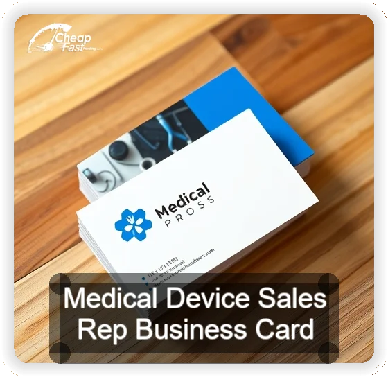 Medical Device Sales Rep business card design sample