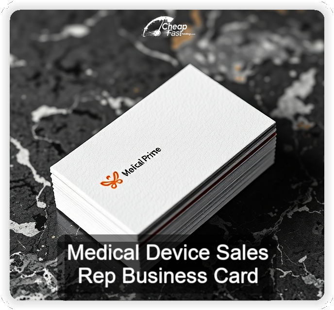 Medical Device Sales Rep business card design sample