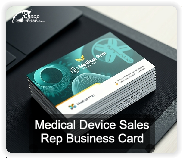 Medical Device Sales Rep business card design sample
