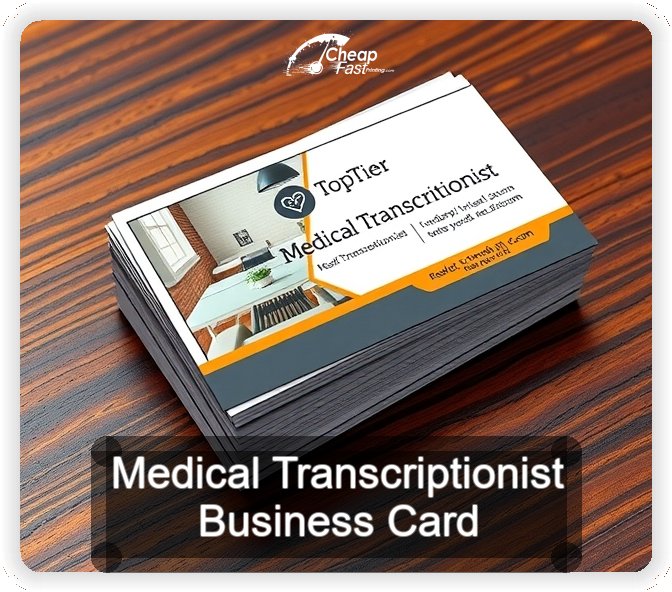 Medical Transcriptionist business card design sample