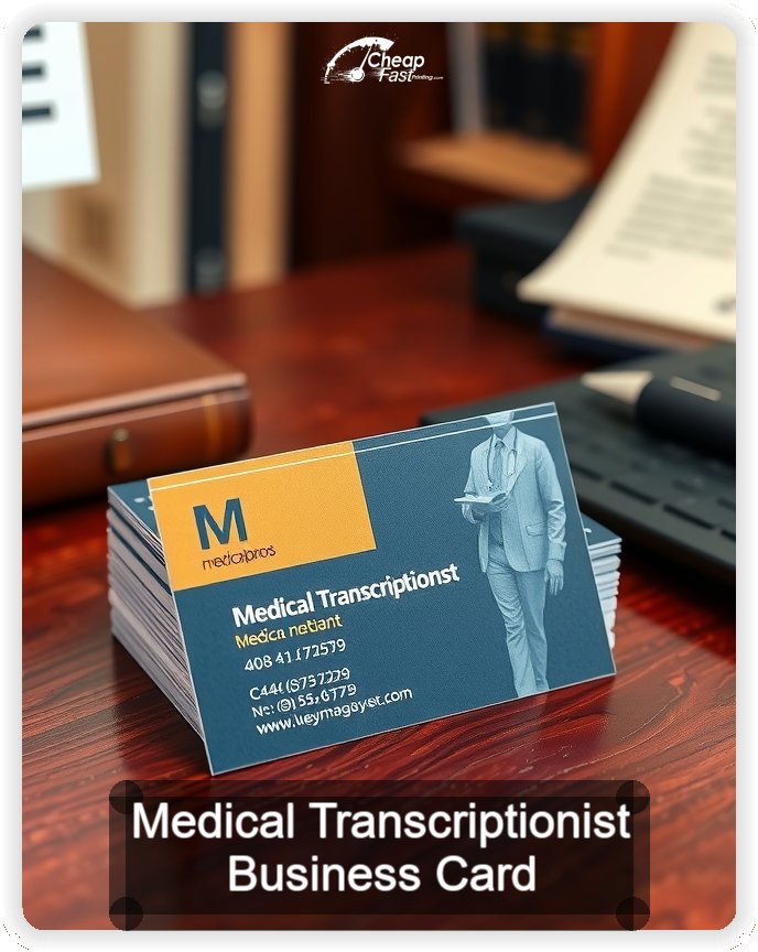 Medical Transcriptionist business card design sample