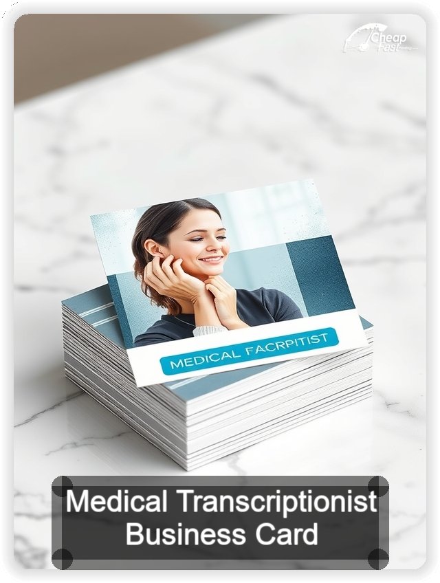 Medical Transcriptionist business card design sample