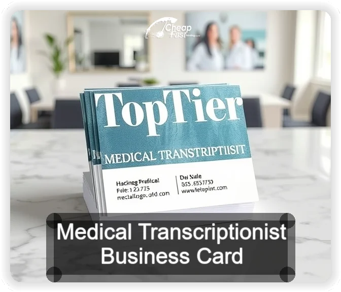 Medical Transcriptionist business card design sample
