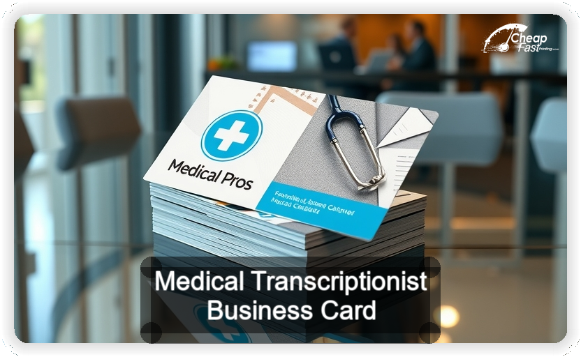 Medical Transcriptionist business card design sample