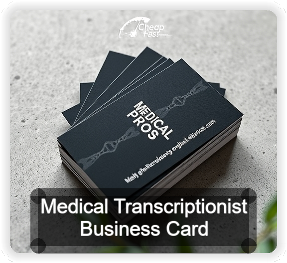 Medical Transcriptionist business card design sample