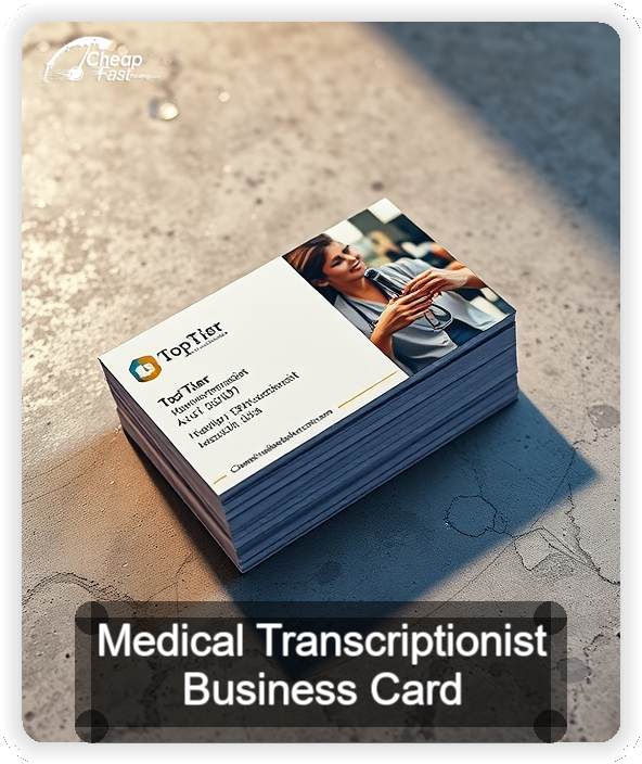 Medical Transcriptionist business card design sample