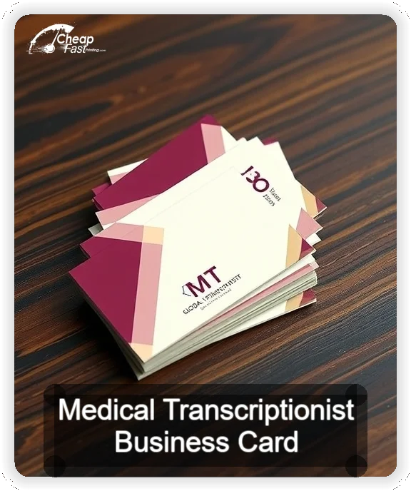 Medical Transcriptionist business card design sample