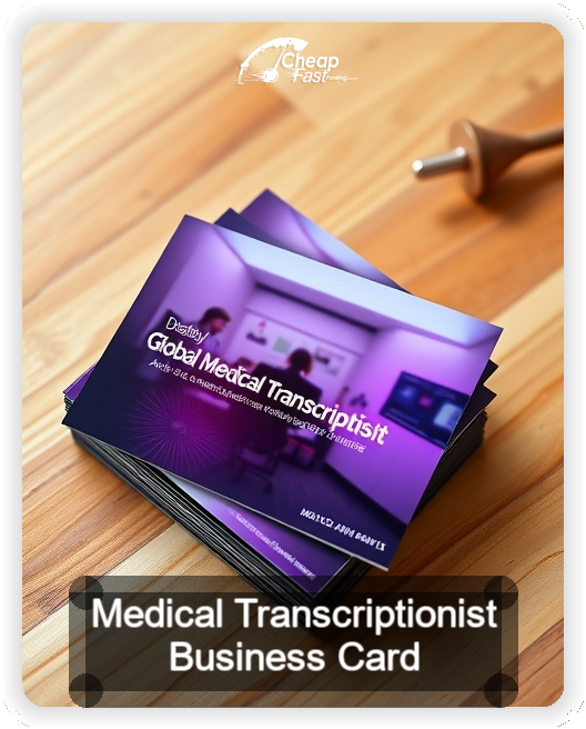 Medical Transcriptionist business card design sample