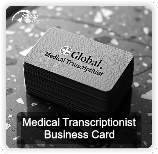 Medical Transcriptionist business card design sample