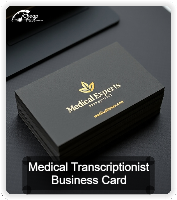 Medical Transcriptionist business card design sample