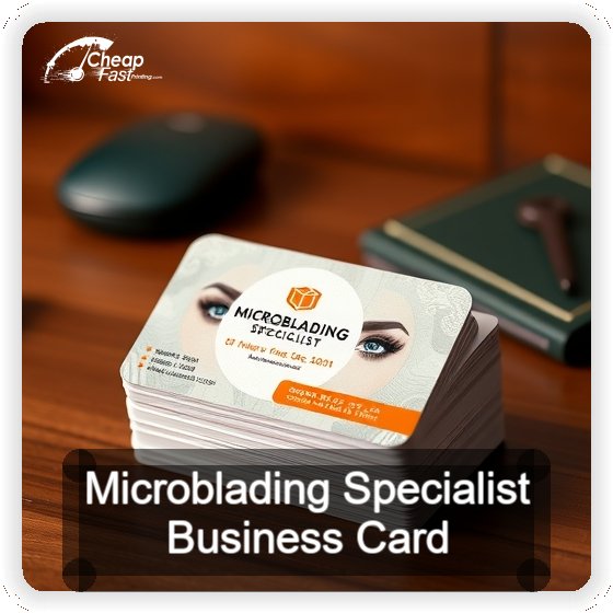 Microblading Specialist business card design sample
