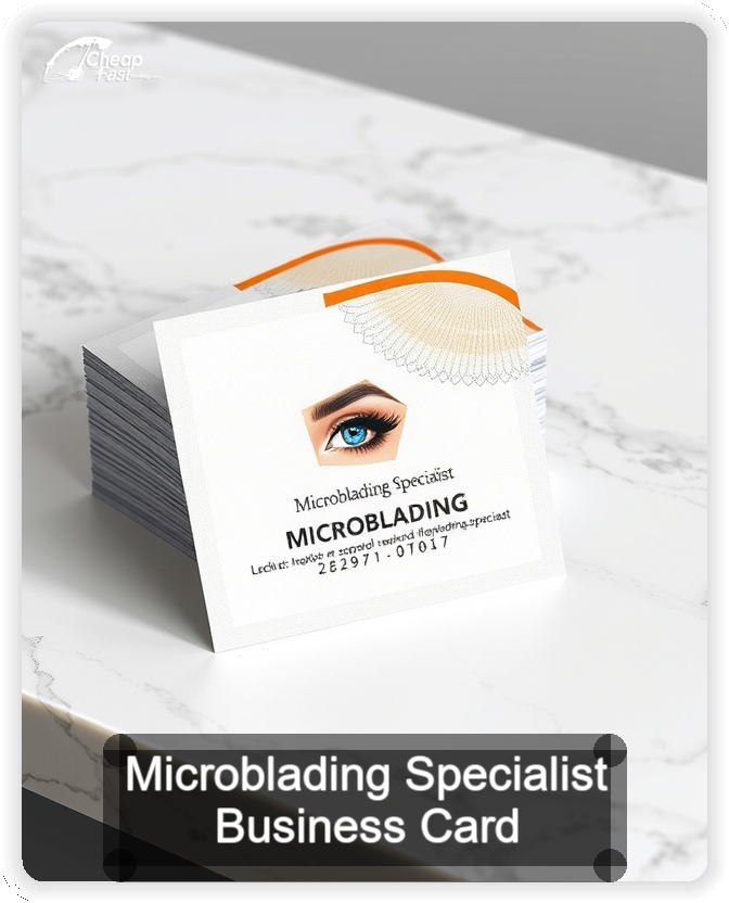 Microblading Specialist business card design sample