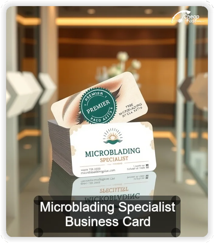 Microblading Specialist business card design sample