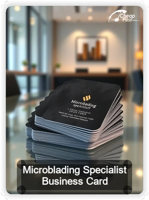 Microblading Specialist business card design sample